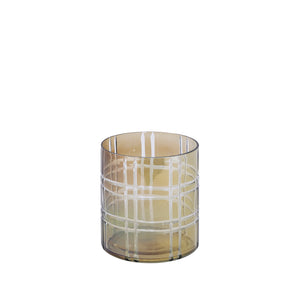Windlicht – Streifen Design, Runde Form, Glas Material, Grün, S – Divit | PTMD