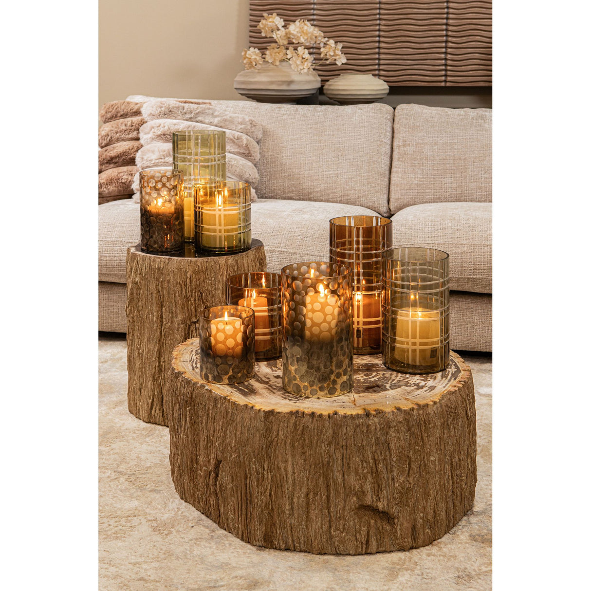 Kissen – Kunstfell, Geriffeltes Design, Rechteckige Form, Beige, S – Divvo | PTMD