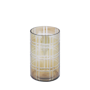 Hurricane Lamp – Round Glass, Striped Pattern, Green Finish, M – Divit | PTMD