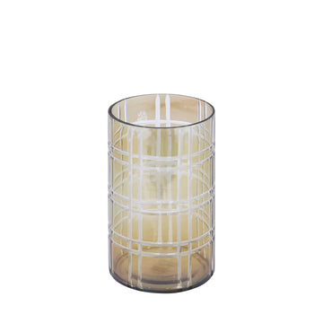 Windlicht – Streifen Design, Runde Form, Glas Material, Grün, M – Divit | PTMD
