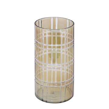 Hurricane Lamp – Round Glass Design, Striped Surface, Moss Green Color, L – Divit | PTMD