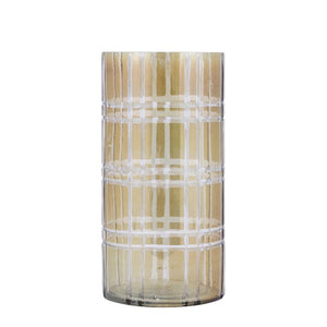 Hurricane Lamp – Round Glass Design, Striped Surface, Moss Green Color, L – Divit | PTMD
