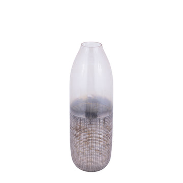 Vase – Cream-colored Glass, Round Shape, Rough Surface, L – Imaria | PTMD