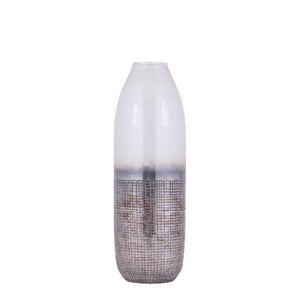 Vase - Cream-colored Glass, Round Shape, Rough Surface, S - Imaria | PTMD