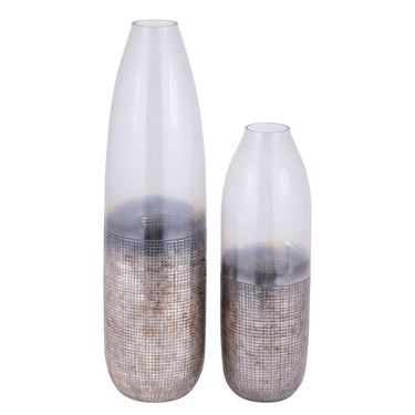 Vase – Cremefarbenes Glas, Runde Form, Raue Oberfläche, L – Imaria | PTMD