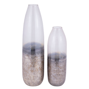 Vase – Cream-colored Glass, Round Shape, Rough Surface, L – Imaria | PTMD