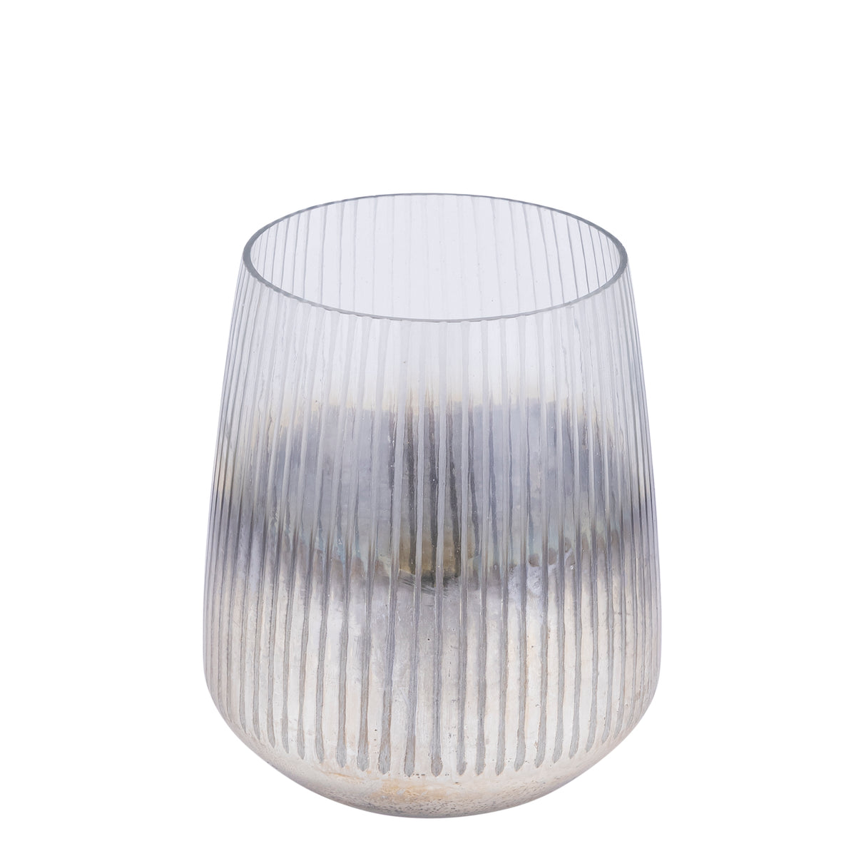 Windlicht – Rundes Glasdesign, Geätzte Oberfläche, Goldene Farbgebung, L – Shelva | PTMD