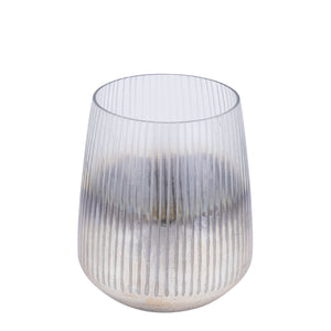 Windlicht – Rundes Glasdesign, Geätzte Oberfläche, Goldene Farbgebung, L – Shelva | PTMD