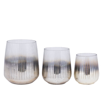 Hurricane Lamp – Round Glass Design, Etched Surface, Gold Color, L – Shelva | PTMD