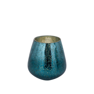 Teelichthalter – Crackle Design, Bollenform, Glasmaterial, Türkis – Mayna | PTMD
