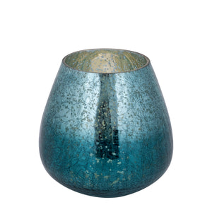 Windlicht – Crackle Design, Bollenform, Glasmaterial, Türkis, L – Mayna | PTMD