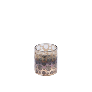 Teelichthalter – Ombre Glas, Punkt Muster, Braun Verlauf – Bridgid | PTMD