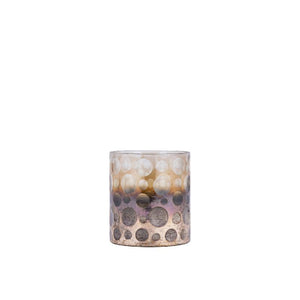 Teelichthalter – Ombre Glas, Punkt Muster, Braun Verlauf – Bridgid | PTMD