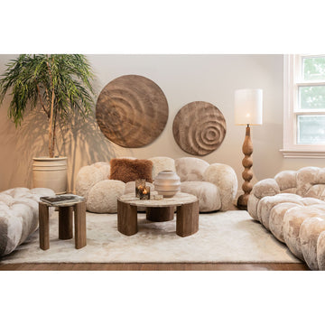 Couchtisch – Versteinertes Holz, Dreibein Design, Organische Form, Natur, Hoch – Kayo | PTMD