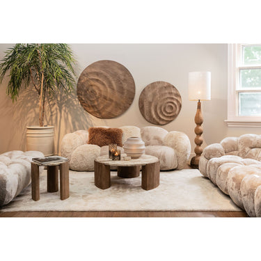 Couchtisch – Versteinertes Holz, Dreibein Design, Organische Form, Natur, Niedrig – Kayo | PTMD