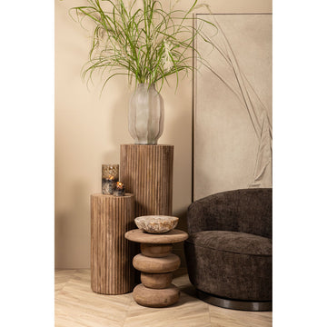 Dekotablett – Versteinertes Holz, Halbkugel Design, Naturbelassene Oberfläche, S – Bethe | PTMD