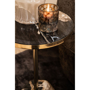 Teelichthalter – Ombre Glas, Punkt Muster, Braun Verlauf – Bridgid | PTMD