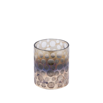 Windlicht – Ombre Glas, Punkt Muster, Braun Verlauf, S – Bridgid | PTMD