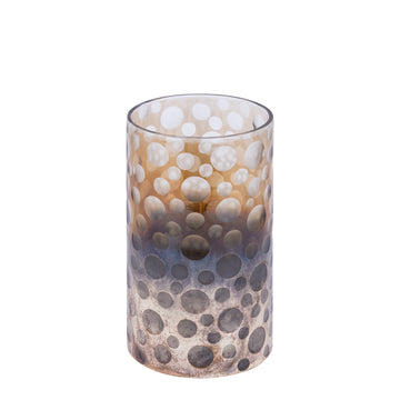 Windlicht – Ombre Glas, Punkt Muster, Braun Verlauf, M – Bridgid | PTMD