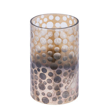 Windlicht – Ombre Glas, Punkt Muster, Braun Verlauf, L – Bridgid | PTMD