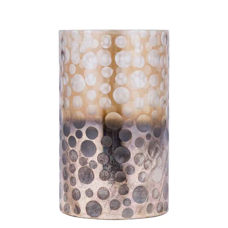 Windlicht – Ombre Glas, Punkt Muster, Braun Verlauf, L – Bridgid | PTMD
