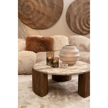 Mango Wood Wall Panel, Round Circle Design, Natural Finish, Light Brown, S – Mattin | PTMD