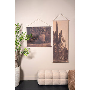 Wandbild – Kaktus Design, Rechteckige Form, Leinen Material, Hellbraun – Nimrod | PTMD