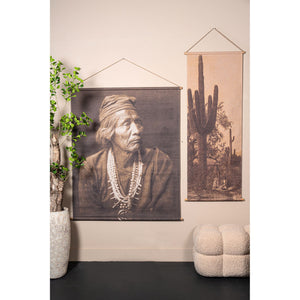 Wandbild – Kaktus Design, Rechteckige Form, Leinen Material, Hellbraun – Nimrod | PTMD