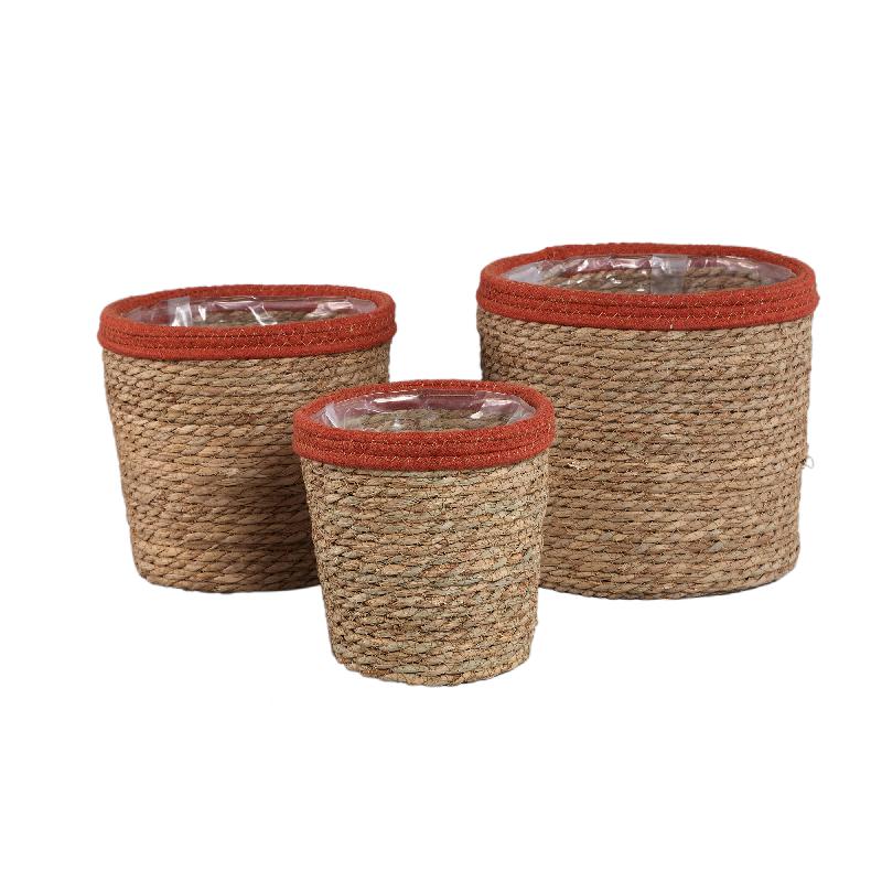 Basket - Rust Rattan, Straight Edge, Round Shape - Leavy | PTMD