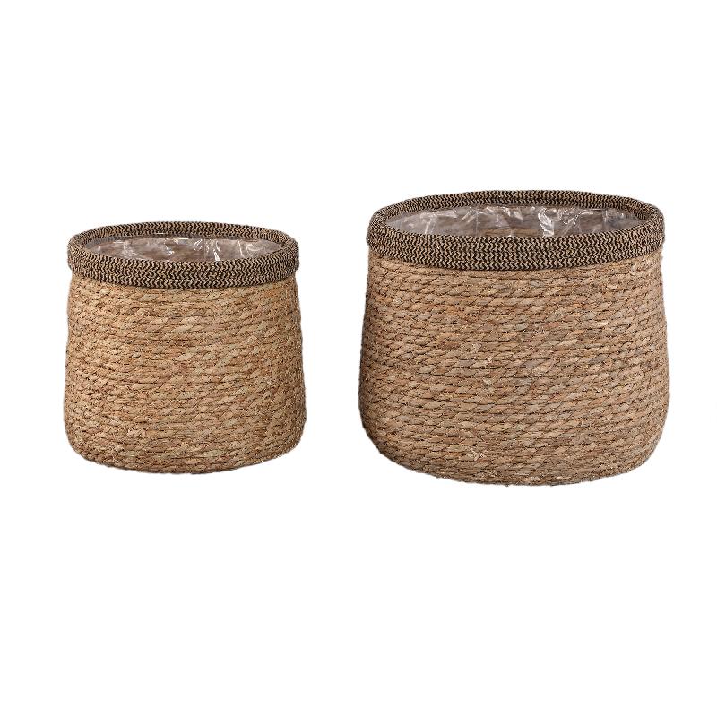 Basket – Dark Brown Rattan, With Ears, Round Shape – Leavy | PTMD