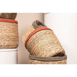 Korb – Rostfarbenes Rattan, Mit Ohren, Runde Form – Leavy | PTMD