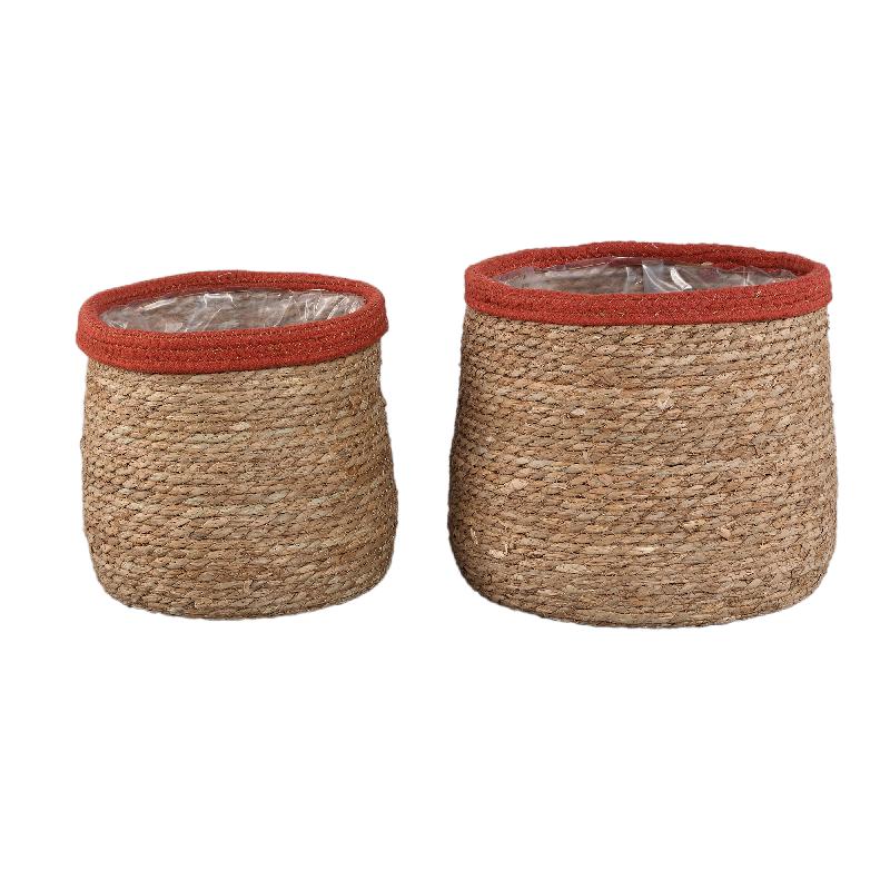 Korb – Rostfarbenes Rattan, Mit Ohren, Runde Form – Leavy | PTMD