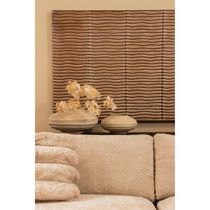 Kissen – Kunstfell, Geriffeltes Design, Rechteckige Form, Beige, S – Divvo | PTMD