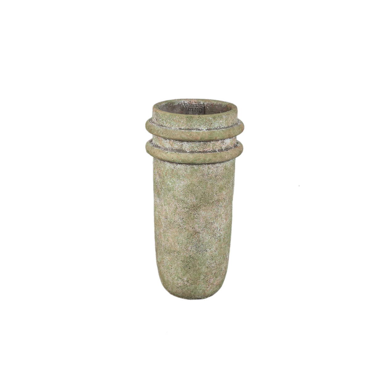 Vase – Double Rim Structure, Tall Form, Green Surface, Cement Material, S – Almeda | PTMD