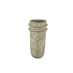 Vase – Double Rim Structure, Tall Form, Green Surface, Cement Material, S – Almeda | PTMD