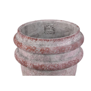 Topf – Doppelte Kante, Zement Material, Runde Form, Rosa, L - Almeda | PTMD