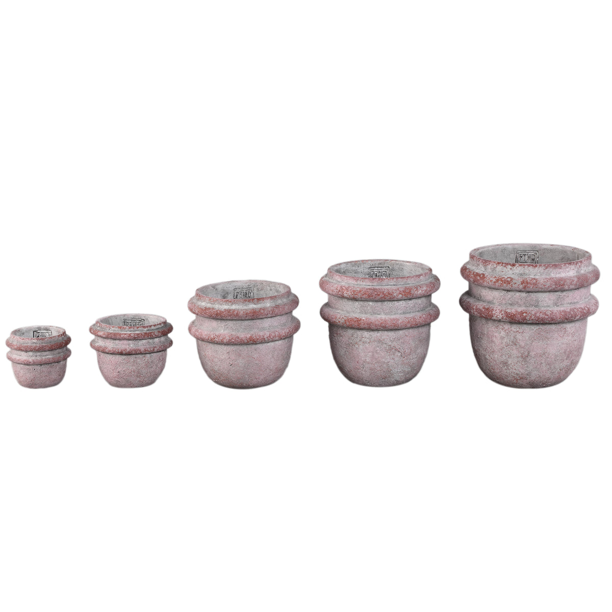 Topf – Doppelte Kante, Zement Material, Runde Form, Rosa, M - Almeda | PTMD