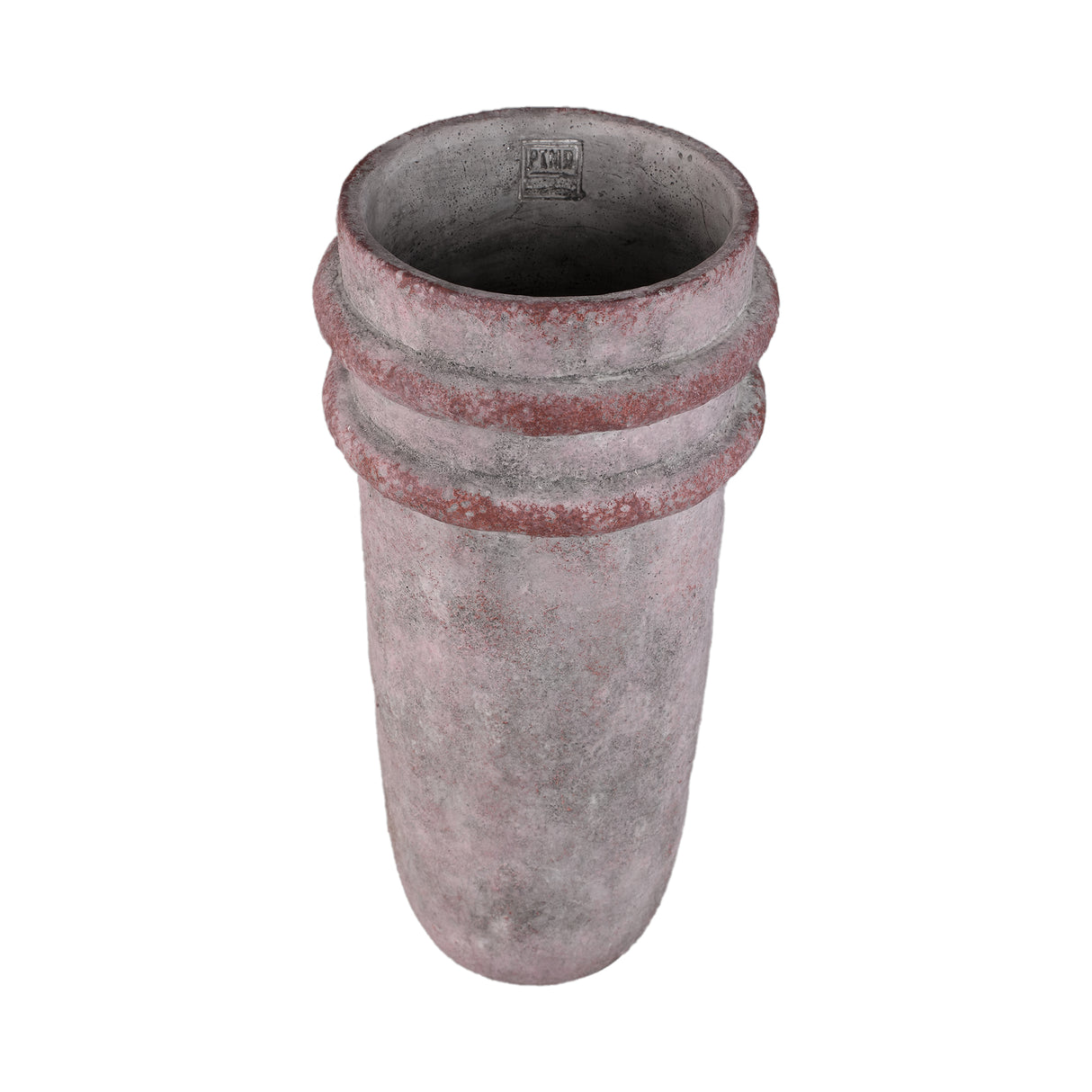 Vase – Doppelte Kante, Zement Material, Runde Form, Rosa, S - Almeda | PTMD