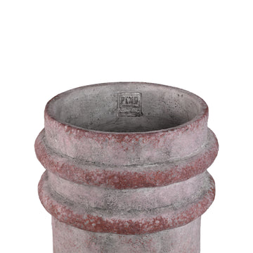Vase – Doppelte Kante, Zement Material, Runde Form, Rosa, S - Almeda | PTMD