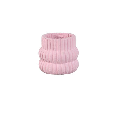 Blumentopf – Runde Form, Zement Material, Gerippte Struktur, Hellrosa Oberfläche, XS – Lucas | PTMD