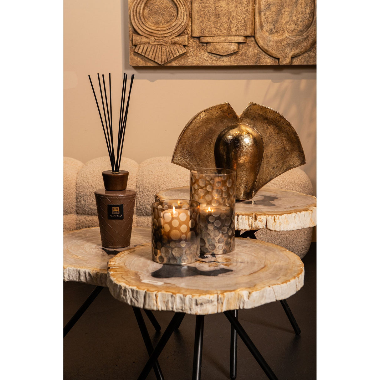 Decorative Pot – Wing Design, Cast Aluminum, Antique Gold Finish, L – Jandell | PTMD