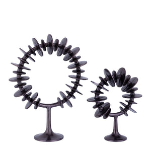 Dekofigur – Ring Design, Runde Form, Aluminium Material, Gunmetal, S – Awet | PTMD