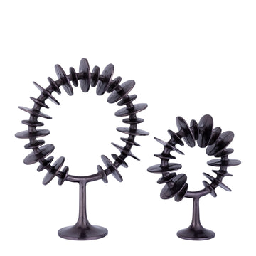Dekofigur – Ring Design, Runde Form, Aluminium Material, Gunmetal, S – Awet | PTMD
