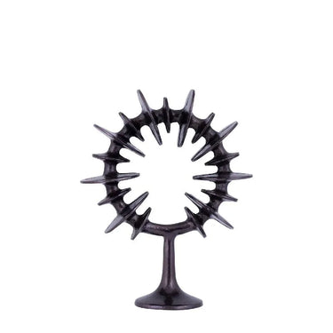 Statue - cast aluminum, handmade, gunmetal finish, ring sculpture, round, S – Awet | PTMD