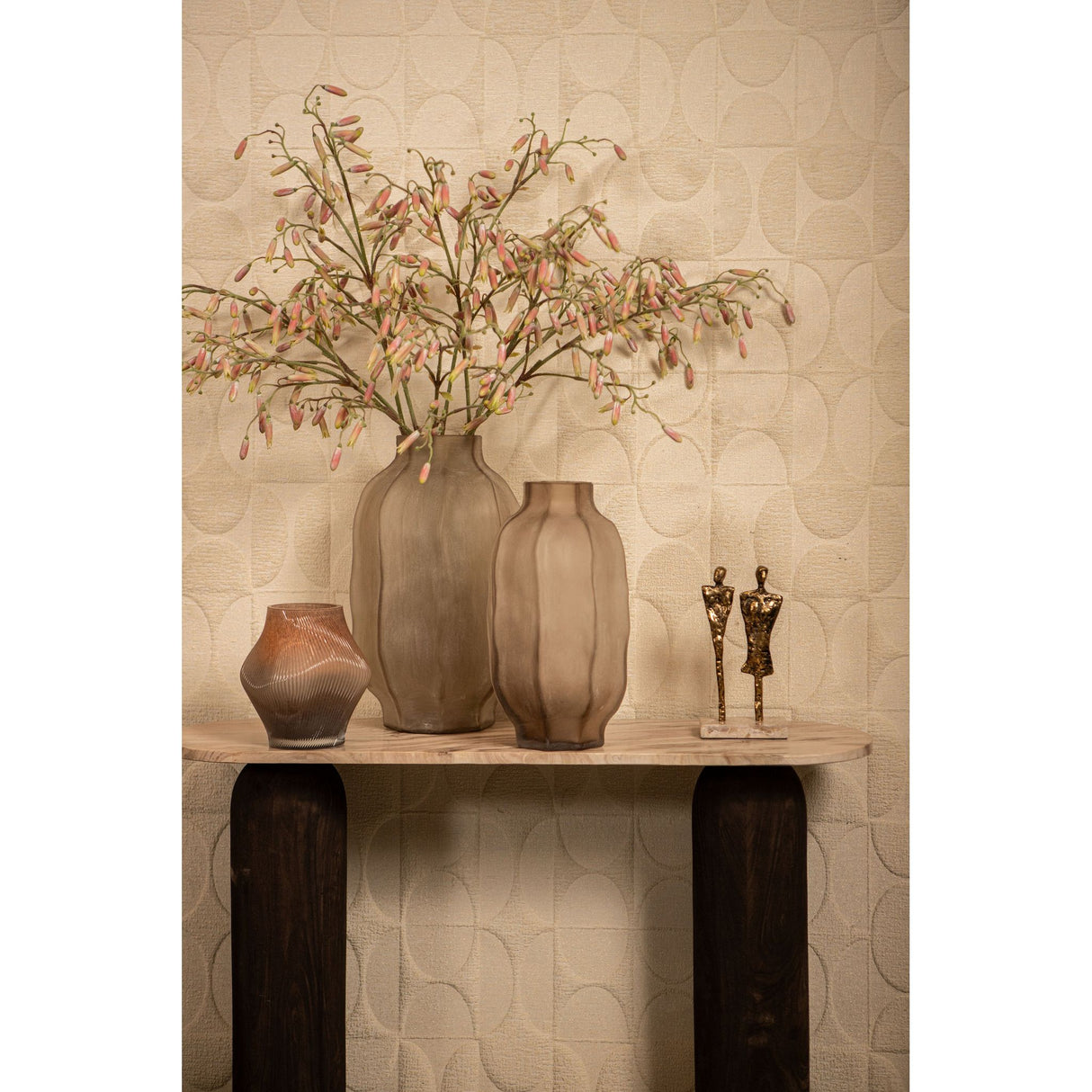Side Table – Mango Wood, Marble Top, Oval, Brown – Liora | PTMD