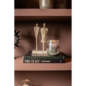 Hurricane Lamp – Round Glass Design, Etched Surface, Golden Color Scheme, S – Shelva | PTMD
