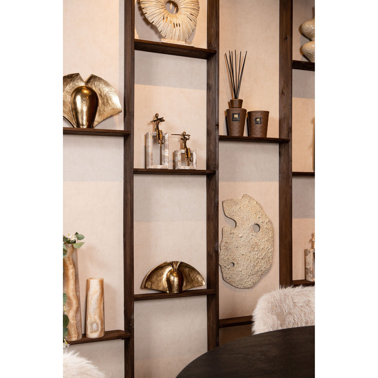 Wall Panel – Cast Aluminum Construction, Rough Textured Surface, Beige Hue, Handmade Design, S – Enrike | PTMD