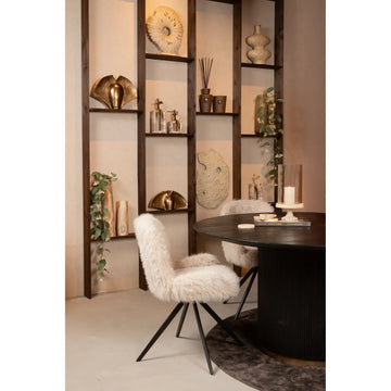 Statue – Flöten Design, Aluminium Material, Beige, Marmor Basis – Aleria | PTMD