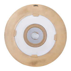 Wandpaneel aus gegossenem Aluminium in Goldoptik mit Steinzentrum, runder Form, L – Jacci | PTMD