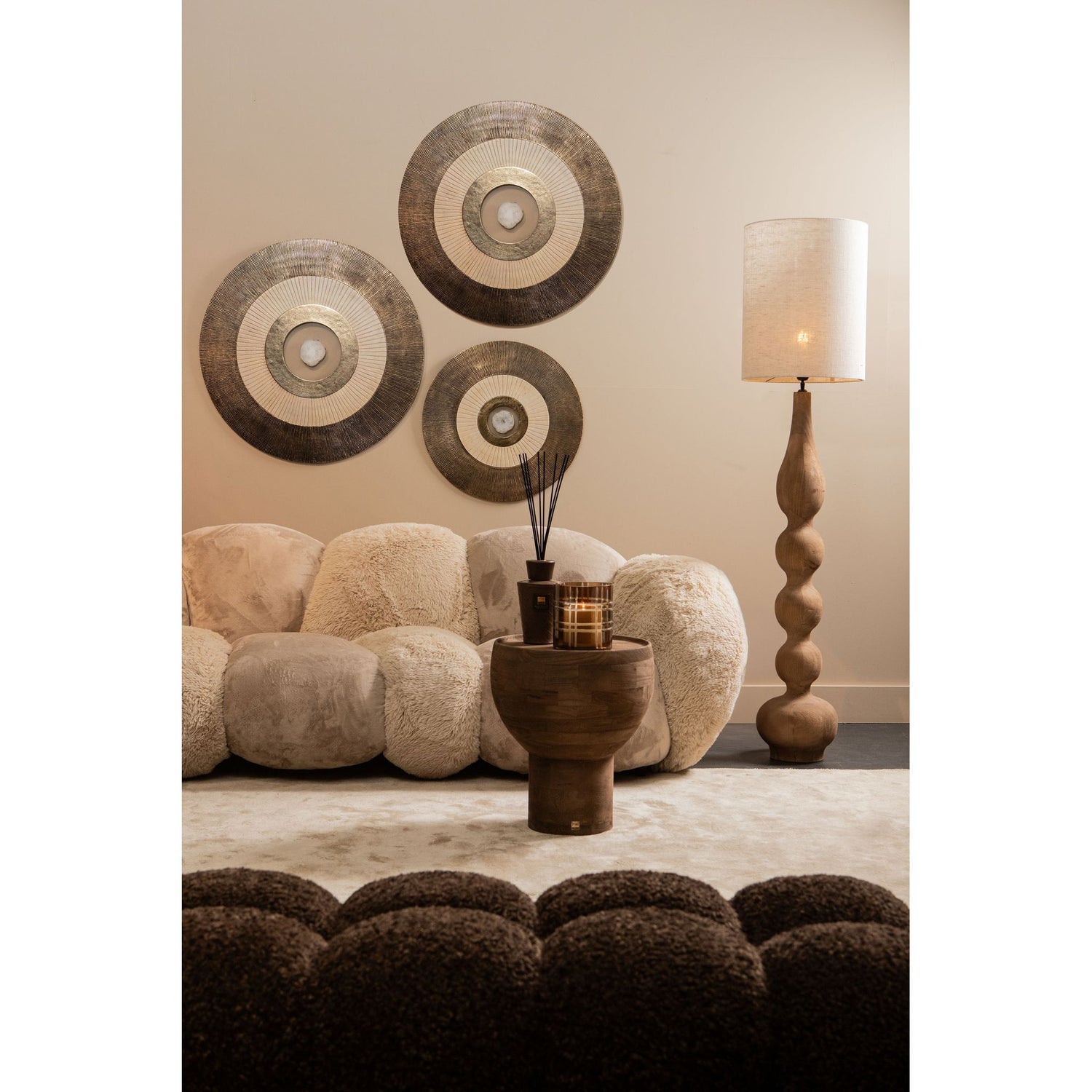 Stehlampe – Glattes Design, Runde Form, Mangoholz, Natur – Altus | PTMD